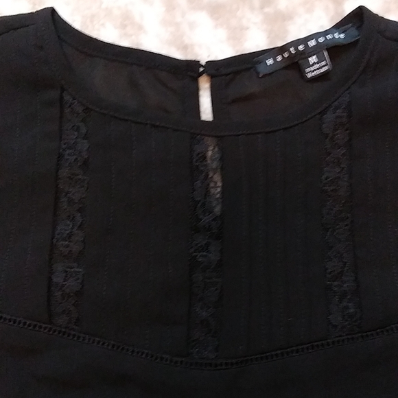 !NWT!Women's Haute Monde Young Contemporary Blouse, Black, Size Med, NWT! - Picture 3 of 4